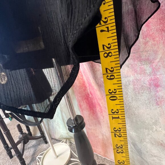 AGB πFigure- Friendly Black Chiffon Drape Overlay Top Keyhole Backside - Picture 8 of 14